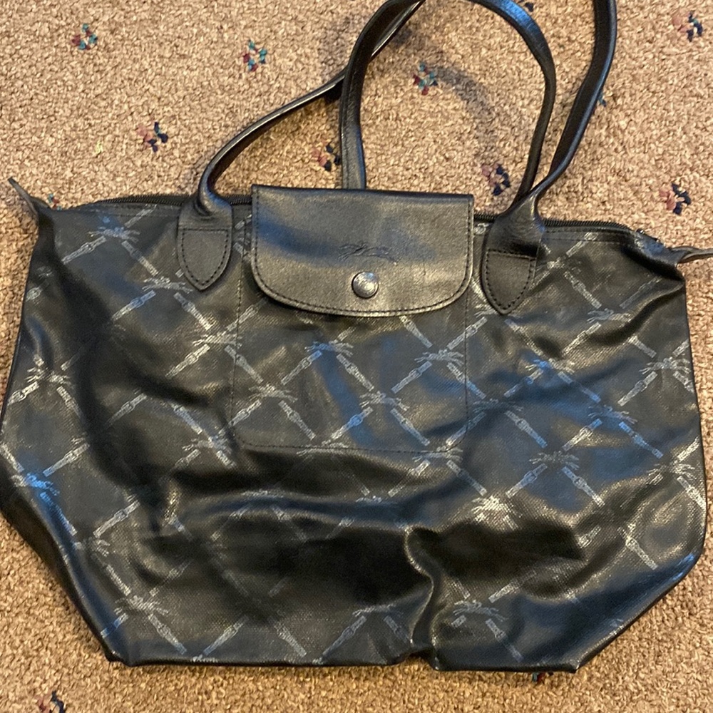 Longchamp Black Small Leather Tote